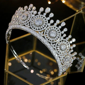 Classic new wedding hair accessories headdress elegant zirconia crystal tiara bride crown high quality jewelry luxury crown