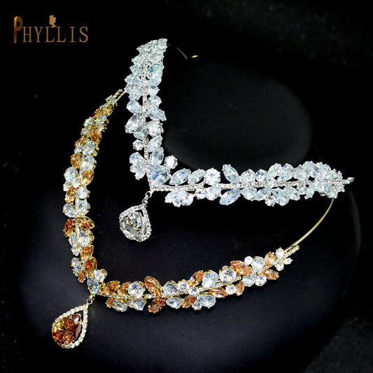 A265 Zircon Wedding Headband Luxury Crystal Women Tiaras Bridal Headpiece Forehead Chain Hair Accessories Rhinestone Headwear