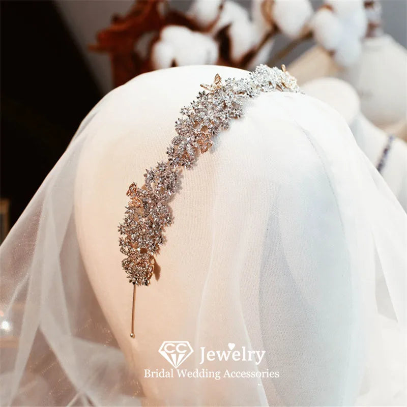 CC Hairbands Women Wedding Accessories Bridal Crown Engagement Jewelry Romantic Hair Hoop Flower Butterfly Shape Headdress HS94