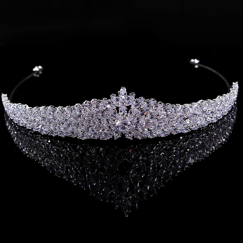 YCDZSWWL Simple Fashion Full Zircon Crowns Wedding Hair Accessories Bride Diadem Shining Headpieces for Birthday, Party