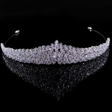 YCDZSWWL Simple Fashion Full Zircon Crowns Wedding Hair Accessories Bride Diadem Shining Headpieces for Birthday, Party