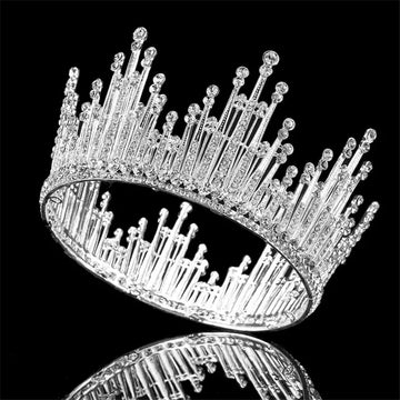 Luxury Full Rhinestone Tiara Crowns For Women/Girls Pageant Prom Round Diadem Wedding Bridal Hair Jewelry Accessories