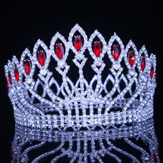 Crystal Queen Wedding Tiara Crown Bridal Pageant Hair Ornaments Baroque Diadem Headpiece Women Bride Head Jewelry Accessories