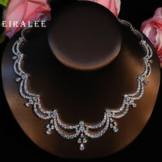 EIRALEE Exquisite Simple Women Jewelry Set 2 PCS Cubic Zirconia High Quality Saudi Arabia Bridal Wedding Jewellery Accessories