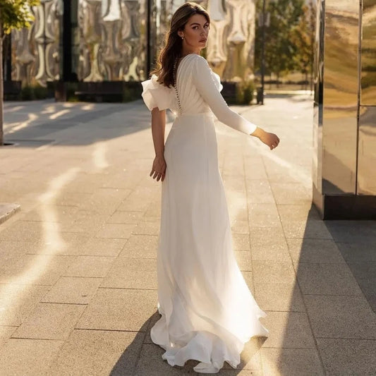 Elegant Mermaid Wedding Dress Women 2025 Beading Pleat Slit Bridal Gown One Shoulder Train Bead Lace Vestido De Novia Customized