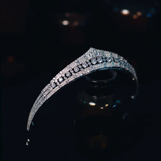 Cubic Zirconia Tiaras and Crowns CZ Zircon Diadem For Brides Princess Queen Headpieces Wedding Accessories Bridal Hair Jewelry