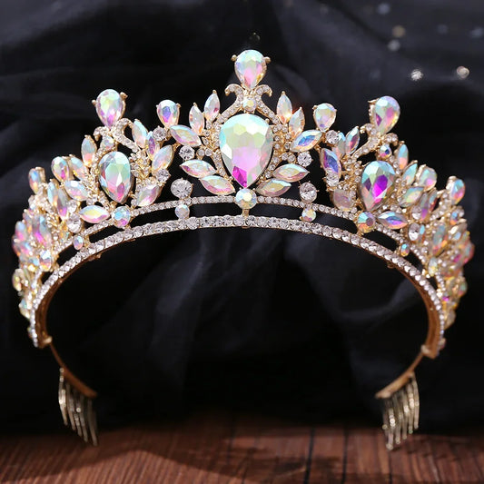 Wedding Hair Tiara AB Crystal Bridal Tiara Crown Silver Color Diadem Tiaras Wedding Hair Accessories Headpieces Head Jewelry