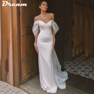 DREAM Off The Shoulder Mermaid Wedding Dresses 2025 Sweetheart Elegant Backless Pleat Draped Bridal Gowns For Women Customized
