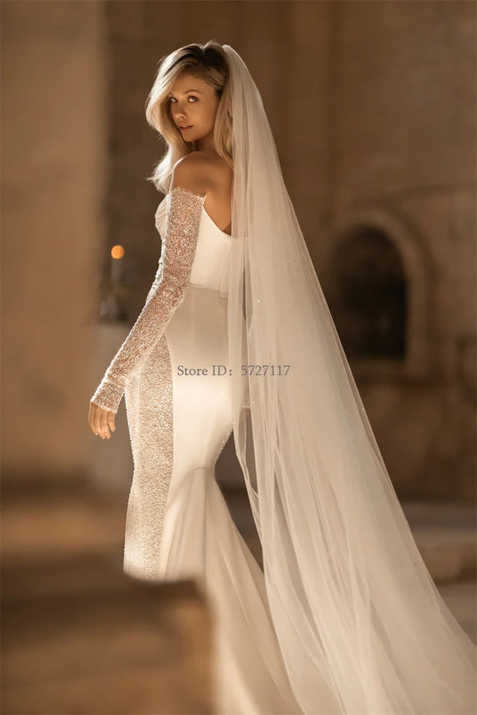 Mordern Wedding Dresses Customized Sweetheart Neck Mermaid Bridal Gowns Vestidos De Noiva Off the Shoulder With Lace Appliques