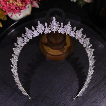 ASNORA CZ Diadem Crystal Headband Luxury Wedding Tiara And Crown Hair Band Jewelry Bridal Hair Accessories A1698