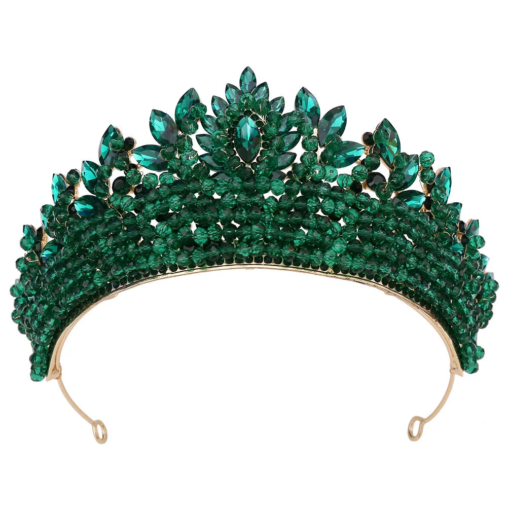 Baroque Wedding Crown For Queen Princess Crystal Bridal Tiara Crown For Pageant 15 Years Women Party Prom Hair Jewelry Headdress