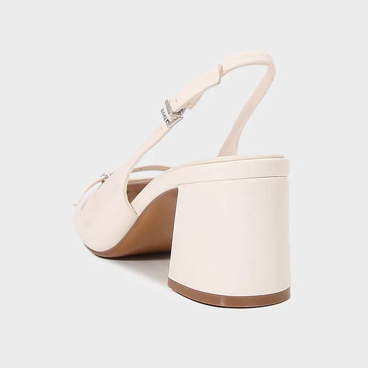 Luxury Round Toe Chunky Pumps Women Summer Slingback Design High Heeled Sandals Fashion Buckle Lightweight Mary Janes Mule Shoes