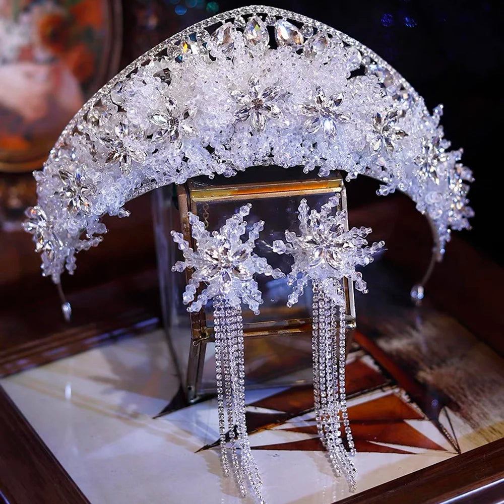 Baroque Vintage Princess Queen Bridal Crown Headwear Crystal Tiara For Women Wedding Crown Party Dress Hair Accessories Jewelry