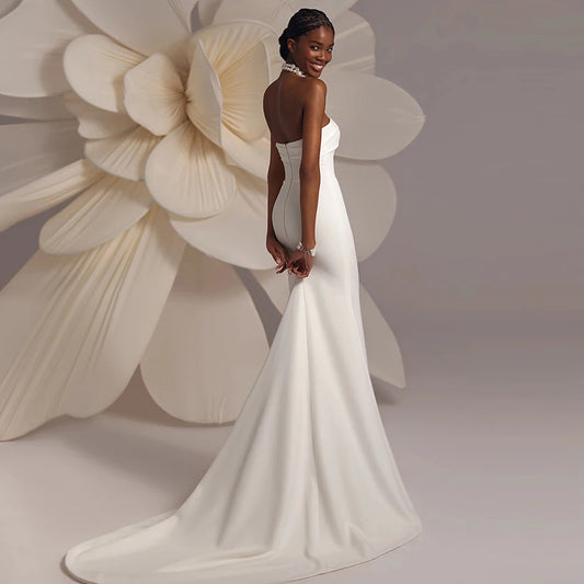 2025 New Morden Spaghetti Strap Wedding Dresses For Woman Lvory Simple Sheath Mermaid Bridal Gowns 2024 New Vestido De Novia