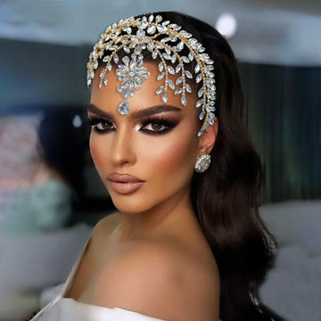 DZ009 Rhinestone Bridal Tiaras And Crowns Queen Diadem Crystal Wedding Headdress Bride Forehead Hairbands Bride Tiara Jewelry