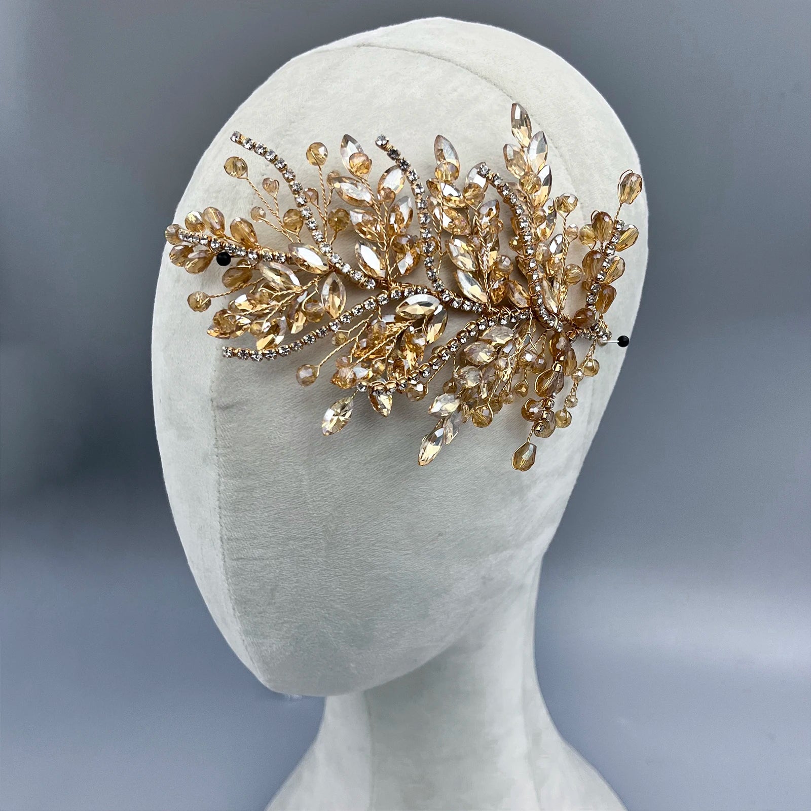 DZ256 Trendy Crystal Bridal Headband Party Handmade Champagne Headpiece Tiaras Wedding Hair Accessories Princess Headdress