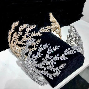 Cubic Zirconia Bridal Headbands Wedding Headdress Luxury CZ Bride Tiaras Crowns Women Diadem Party Prom Hair Jewelry Headpiece