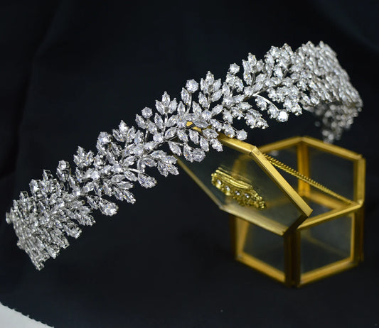 Luxury Bridal Headband For Wedding Hair Jewelry Headpiece CZ Zirconia Bride Crowns Tiaras For Women Diadem Party Prom Headdress