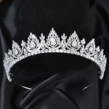 Wedding Hair Accessories Crystal Zircon Tiaras and Crowns CZ Zirconia Headband For Brides Princess Queen Diadem Bridal Jewelry