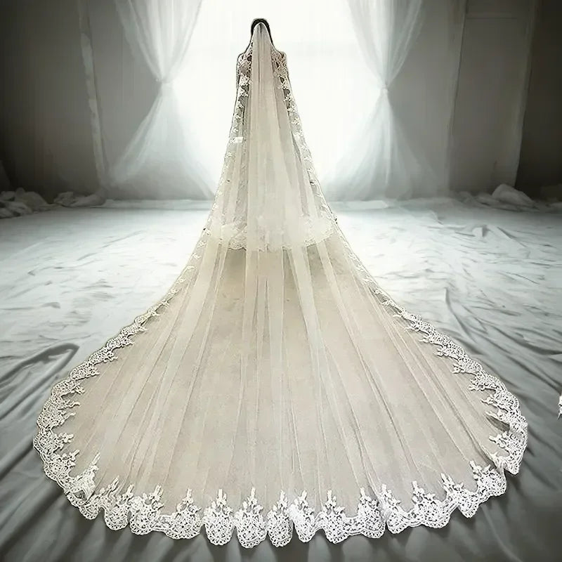 Cheap Short Wedding Veil With Comb Cut Edge 2 Layers Simple Mariage Accessories 2024