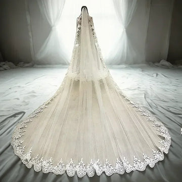 Cheap Short Wedding Veil With Comb Cut Edge 2 Layers Simple Mariage Accessories 2024