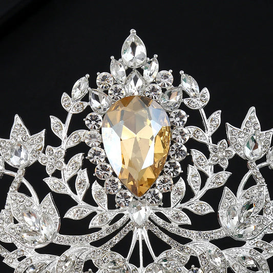 Levery Design Miss Universe “Power of Unity” crown replica Rhinestone Tiara Large Crown Adjustable Bridal Wedding Party Big Crow