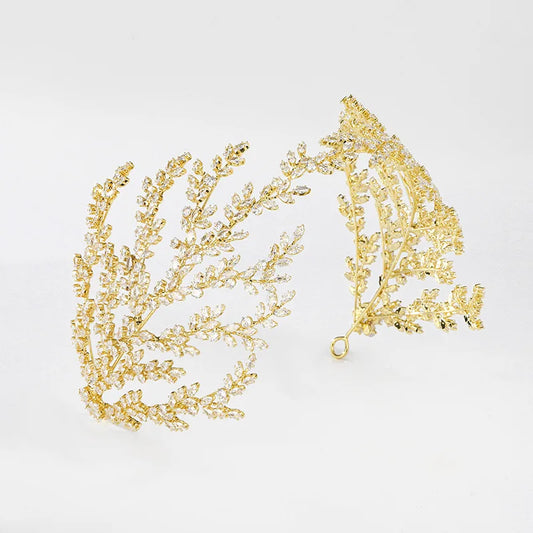 Cubic Zirconia Bridal Headbands Wedding Headdress Luxury CZ Bride Tiaras Crowns Women Diadem Party Prom Hair Jewelry Headpiece