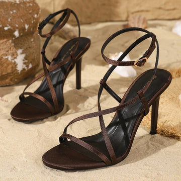 Fashion Cross Narrow Strap Sexy high Heeled Sandals Women Luxury Designer Brand Dress Heels Elegant Wedding Summer Bridal Pumps
