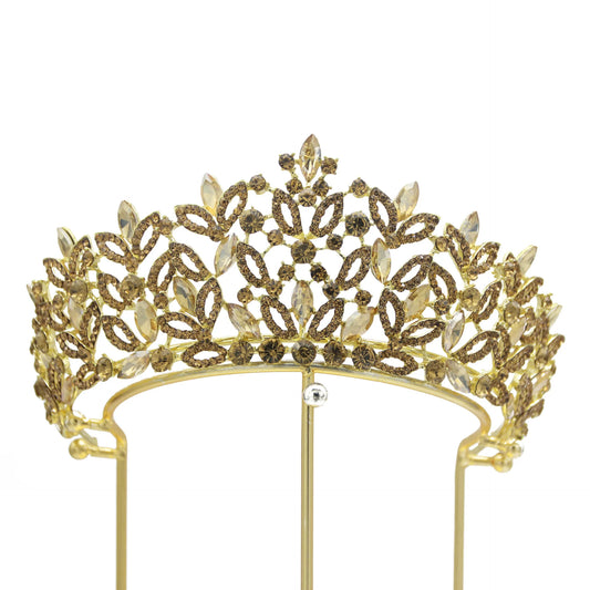 Luxury Blue Crystal Wedding Crown Bridal Headwear Brithday Party Rhinestone Diadem Headband Handwork Headpiece for Women Tiaras