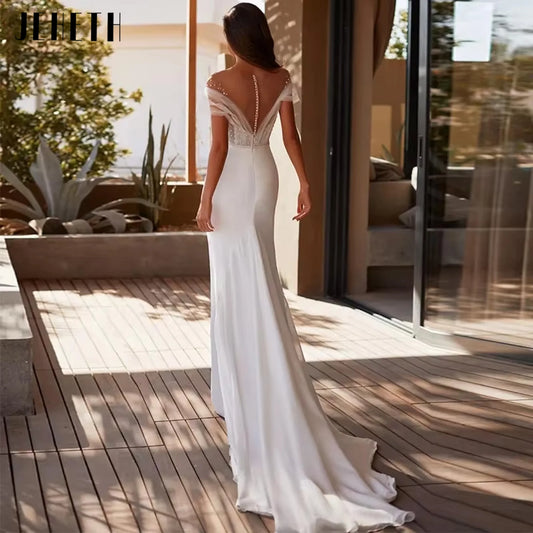 Simple Wedding Dresses 2025 Sweetheart Bridal Gowns Lace Appliques Sheath Mermaid Off The Shoulder Vestidos De Novia Customized