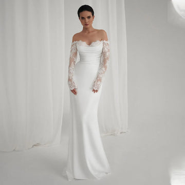 Elegant  Long Puff Sleeves Sweethart Sheath/Mermaid Wedding Dresses Custom Made Bridal Grown 2025 Vestido De Noival