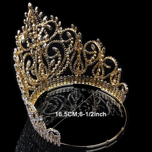 Fashion Wedding Hair Accessories Bridal Wholesale Huge Vintage Leaf Big Rhinestone Romantic Crown Tiaras Party Decoration