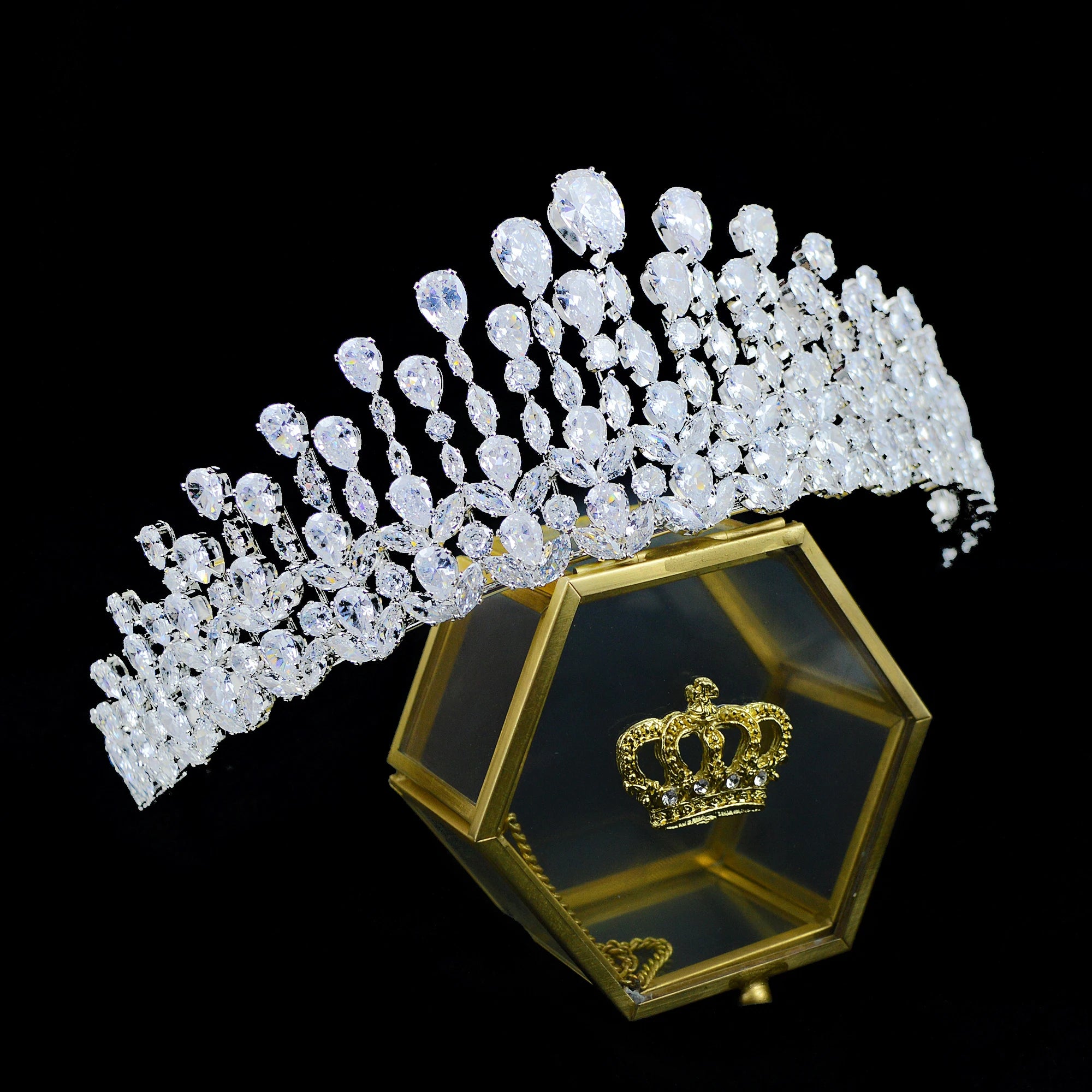 Luxury Bridal Crowns Tiaras For Wedding Headdress Cubic Zirconia Princess Bride Headpiece Crowns For Women Hair Jewelry Headband