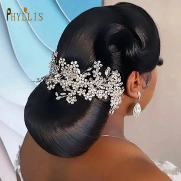 A426 Wedding Bridal Styling Barrette Letter Headband Rhinestone Crystal Headpiece Wedding Accessories for Women Pageant Crowns