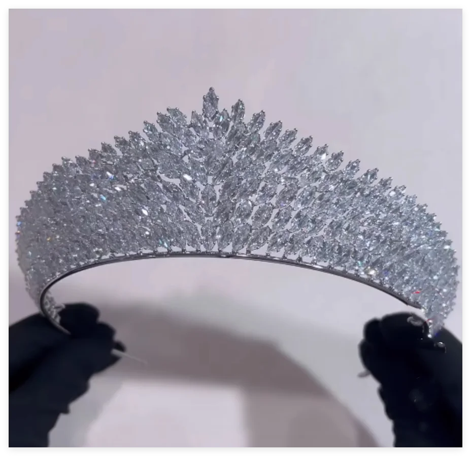 Bridal Tiara Crown For Women Wedding Hair Accessories Crystal Zircon Princess Queen Crowns For Girl 15 Years Bride Headpieces