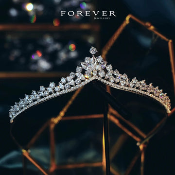 CC Tiaras and Crowns for Women Wedding Hair Accessories Bridal Headdress Engagement Jewelry Shining Crystal Diadem Crown  FO012