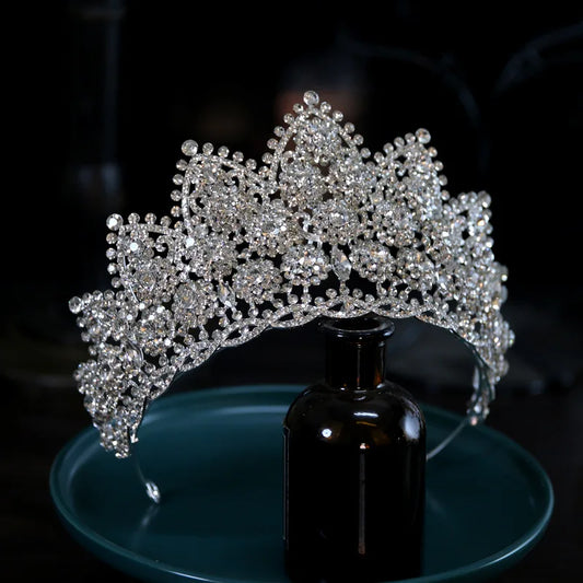 Bridal Hair Jewelry Big Large Headband Headpiece Brides Pageant Prom Rhinestones Crystal Crowns and Tiaras Wedding Accessories