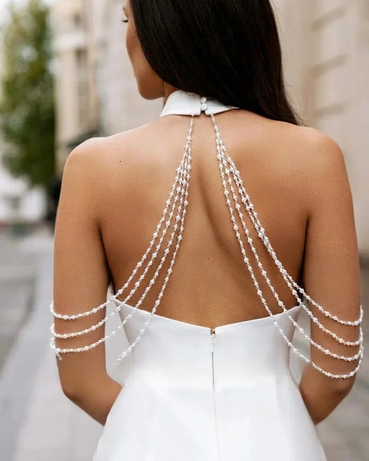 Simple Customize To Measures Mermaid Simple Satin Wedding Dresses Halter Sleevless Beading Bridal Dress Backless Long Wedding