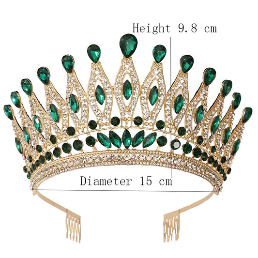 Royal Queen Purple Crown Big Diadem Bride Tiara Crowns for Women Bridal Wedding Party Combs Crown Hair Dress Jewelry Accessori