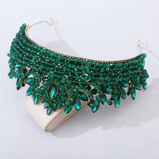 Baroque Wedding Crown For Queen Princess Crystal Bridal Tiara Crown For Pageant 15 Years Women Party Prom Hair Jewelry Headdress