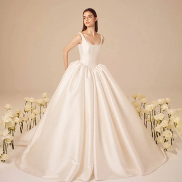Customized Strapless Sleeveless A-Line Wedding Dresses Backless And Zipper Bridal Gown vestidos de novia