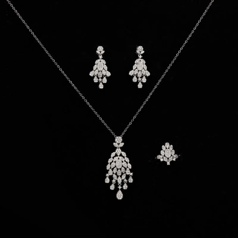 Jewelry Sets HADIYANA Vintage Elegant Wedding Bridal Crystal Jewels Cubic Zirconia CN4211 Accessories For Women