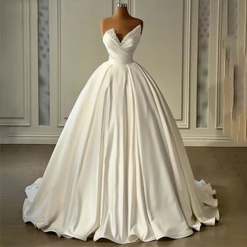 Sexy Mermaid Wedding Dresses Gorgeous Satin Simple Romantic Off Shoulder Sleeveless Fluffy Mopping Bridal Gowns Customized 2025