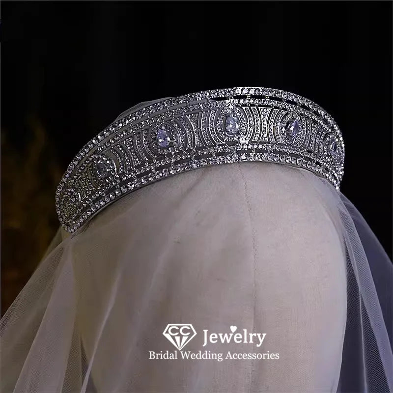 CC Tiaras Women Accessory Wedding Headbands Engagement Hair Ornaments 100% Handmade Water Drop Shape Crowns Shining Charm HS199
