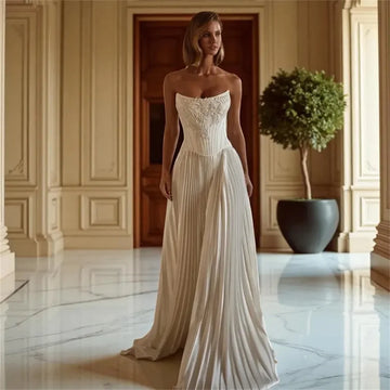 Popular Scoop Neckline Handmade Lace Applique Rulles Bridal Grown A Line Wedding Dresses Custom Made 2026 Rode De Morrie