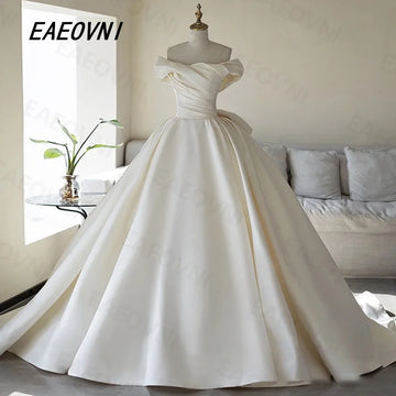 2025 Newest Luxury Niche Design Satin Off The Shoulder Bridal DressHigh-Grade Fabrics Perfect Luxury Court Train Vestidosdenovia