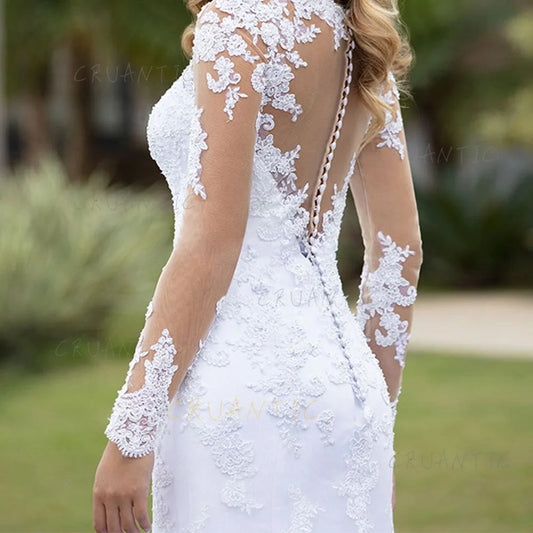 Mermaid White Wedding Dress Luxury Women Princess Birthday Prom Dinner Gowns Tailor-made Elegant Applique Evening Dress 2025