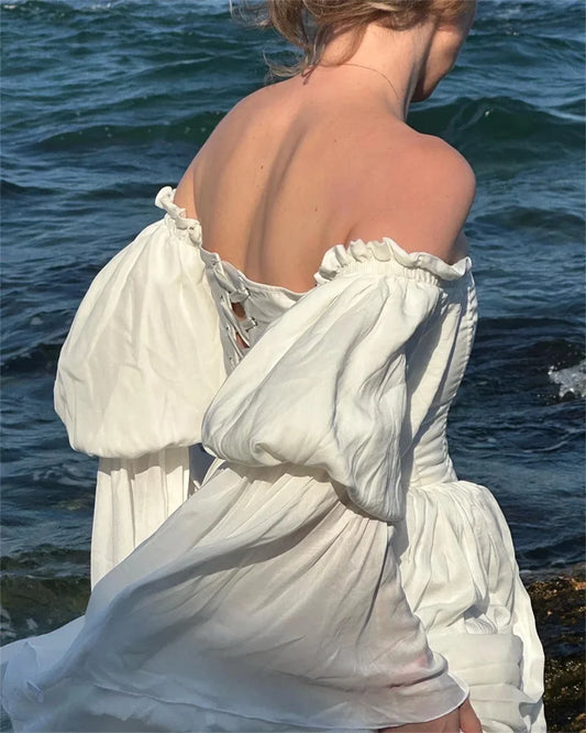 Long Puff Sleeves Pleat Sweetheart Bridal Grown A Line Wedding Dresses Custom Made 2026 Vestido De Noival