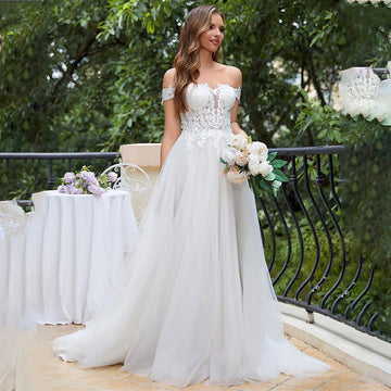 New Off The Shoulder Sweetheart Lace Applique A Line Wedding Dresses Bridal Grown 2025 Vestido De Noival