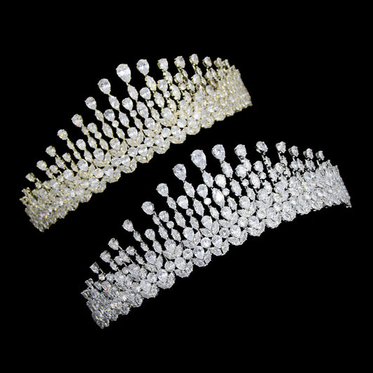 Luxury Bridal Crowns Tiaras For Wedding Headdress Cubic Zirconia Princess Bride Headpiece Crowns For Women Hair Jewelry Headband